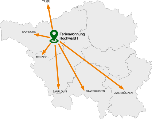 TRIER SAARBURG MERZIG SAARLOUIS SAARBRÜCKEN ZWEIBRÜCKEN Ferienwohnung Hochwald I